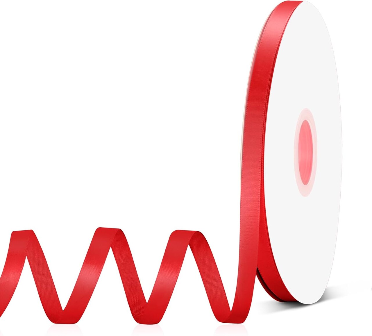 Red Satin Ribbon, 100 Yards Double Faced Solid Fabric Ribbon Roll for Gift Wrapping, Crafts, Wedding, Party, Christmas, Sewing, Floral, Hair, Invitation Decorations (3/8 inch Wide)